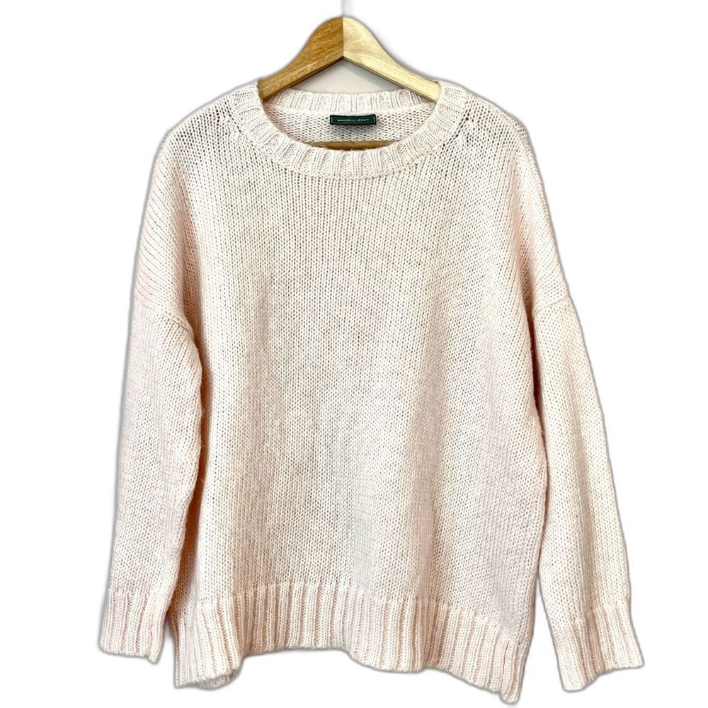 Wooden Ships Paola Buendia Crewneck Knit Sweater Wool Mohair Coastal Pink XS